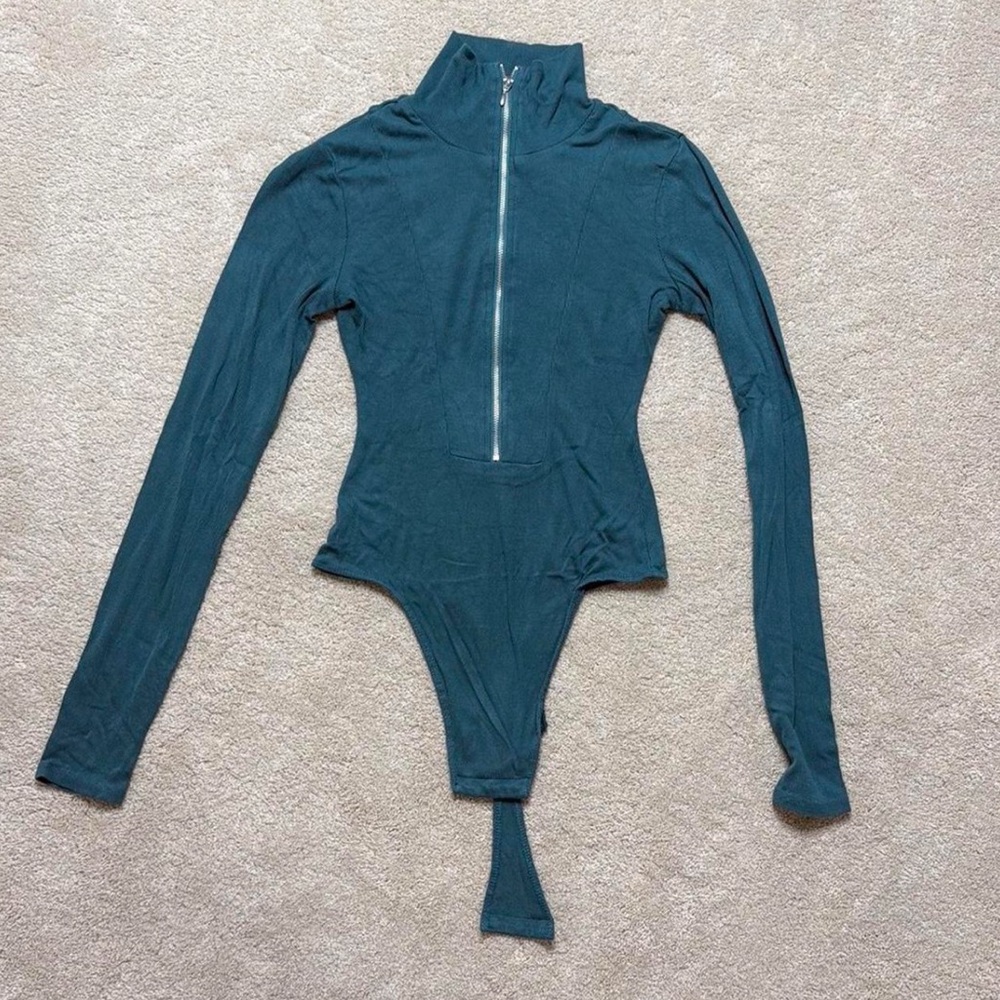 Urban Outfitters Teal Long Sleeve Bodysuit